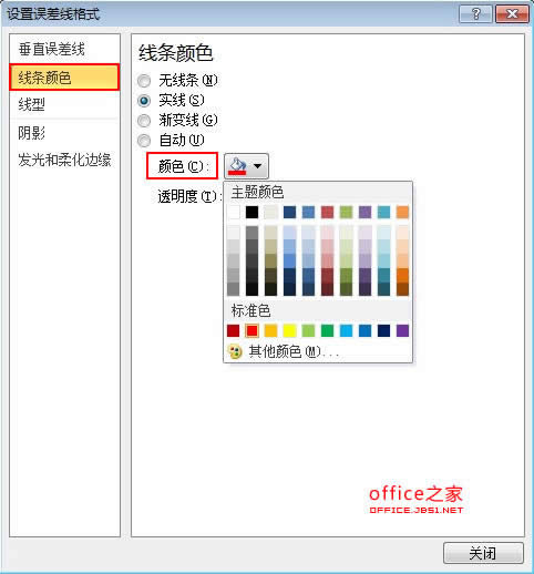 Excel2010誤差線是黑色的如何更改其樣式
