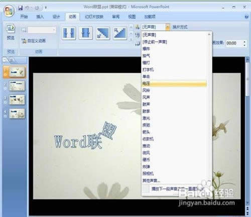 powerpoint2007設(shè)置圖片的切換效果