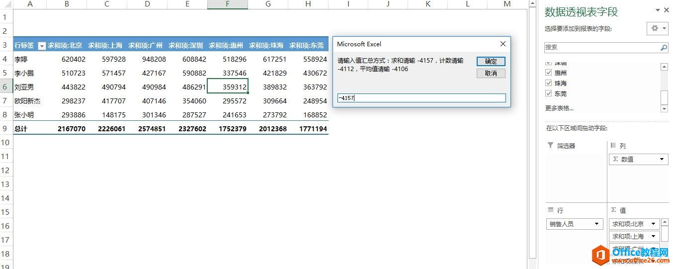 一招搞定統一透視表的值匯總方式