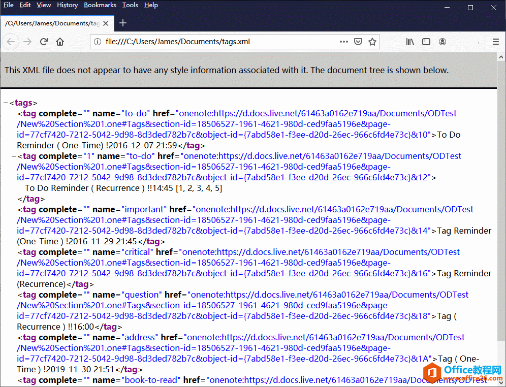 保存成功后,用 Firefox 打開 XML 文件