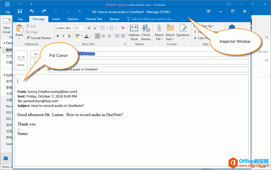 ʹ OneNote  Outlook ԄӈDļ