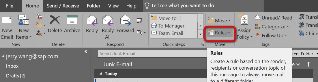 ʹ Outlook ռRuleҎtԄӄh]