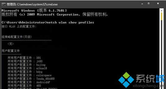 ݔnetsh wlan show profiles